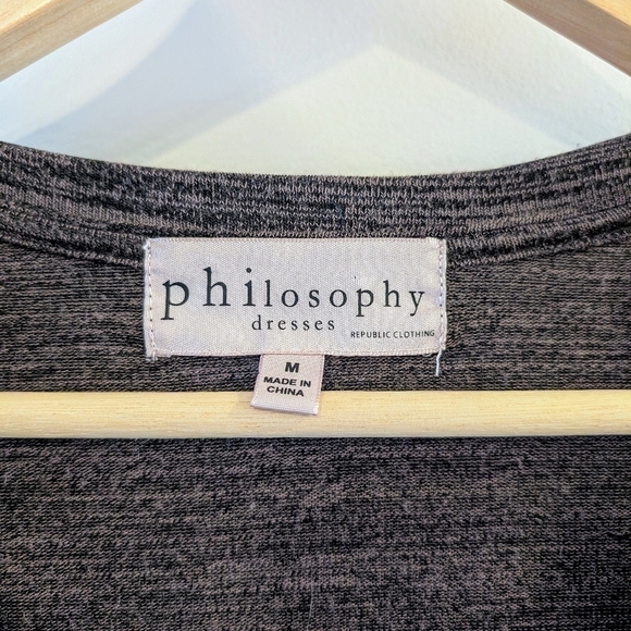 Philosophy Woman’s Body Con Gray and Black Space Dye Long Sleeve Dress size M - Picture 5 of 6